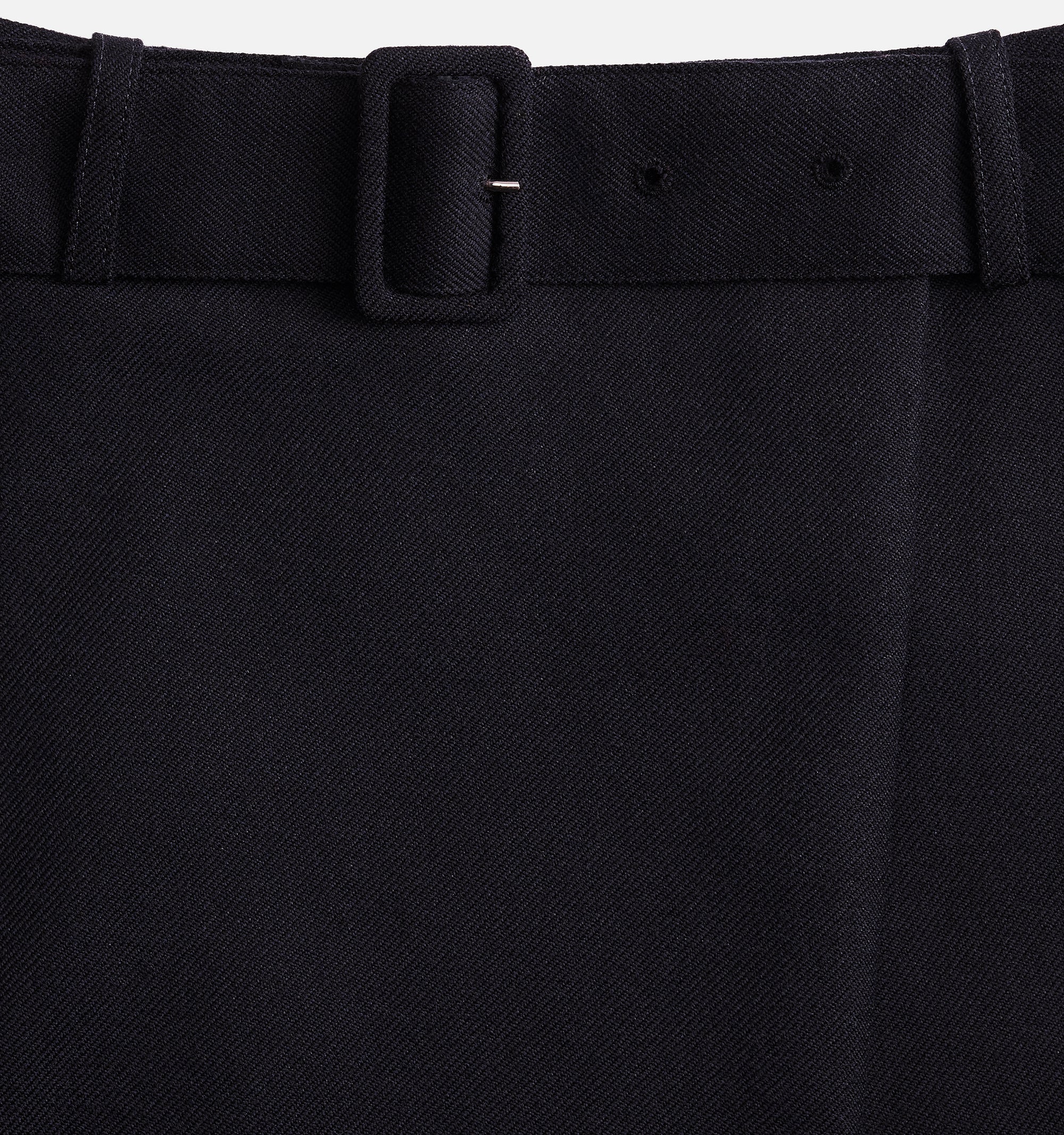 Jupe courte ceinturée en laine - Black