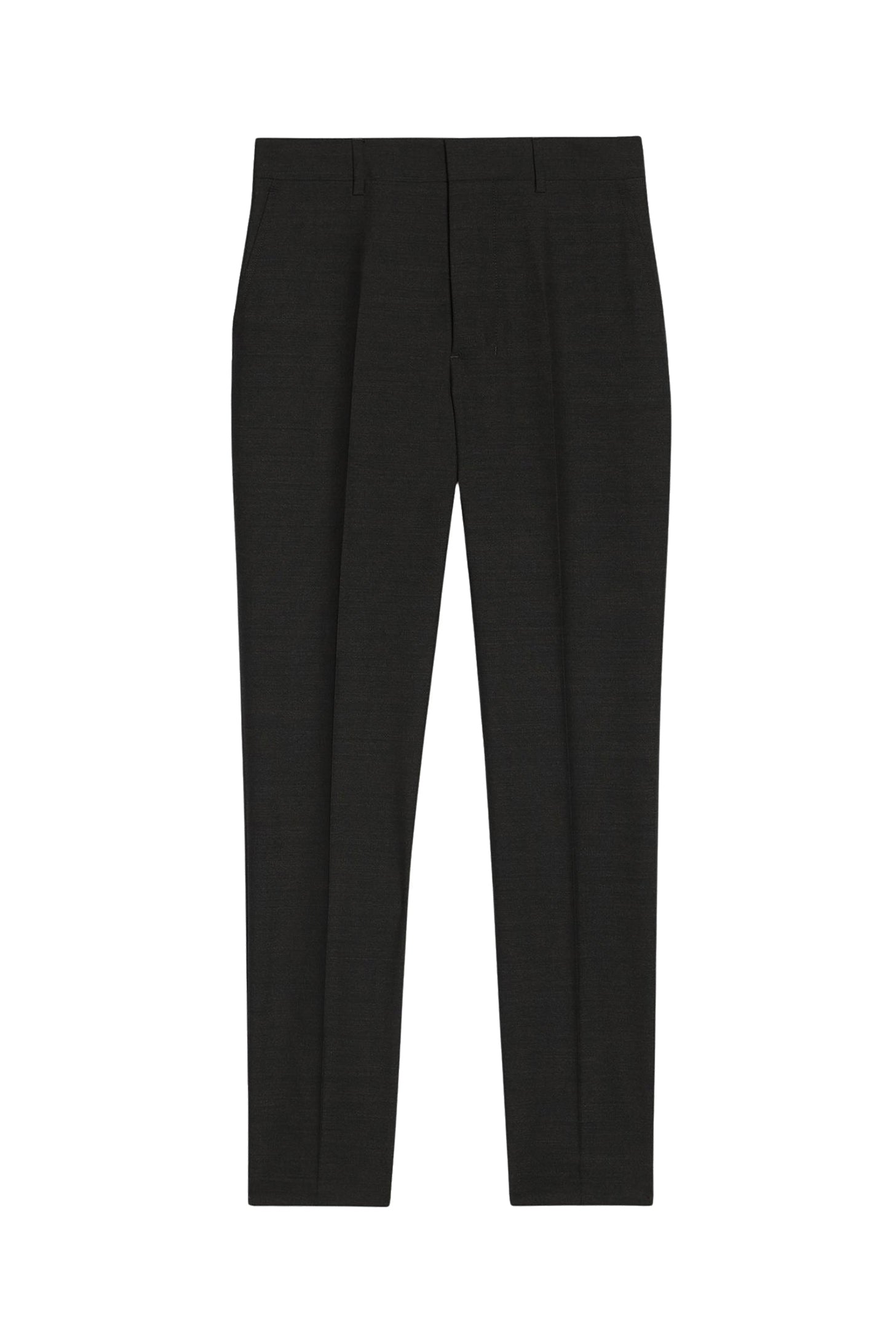 Pantalon coupe cigarette en laine - Black