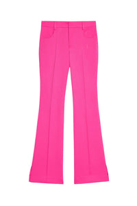 Pantalon évasé en laine - Fuchsia