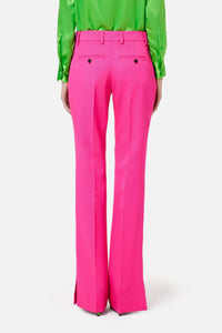 Pantalon évasé en laine - Fuchsia
