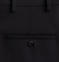 Pantalon coupe carotte en laine mélangée - Black