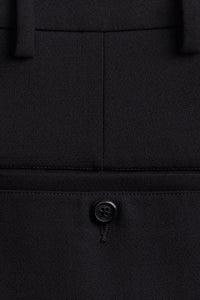 Pantalon coupe carotte en laine mélangée - Black