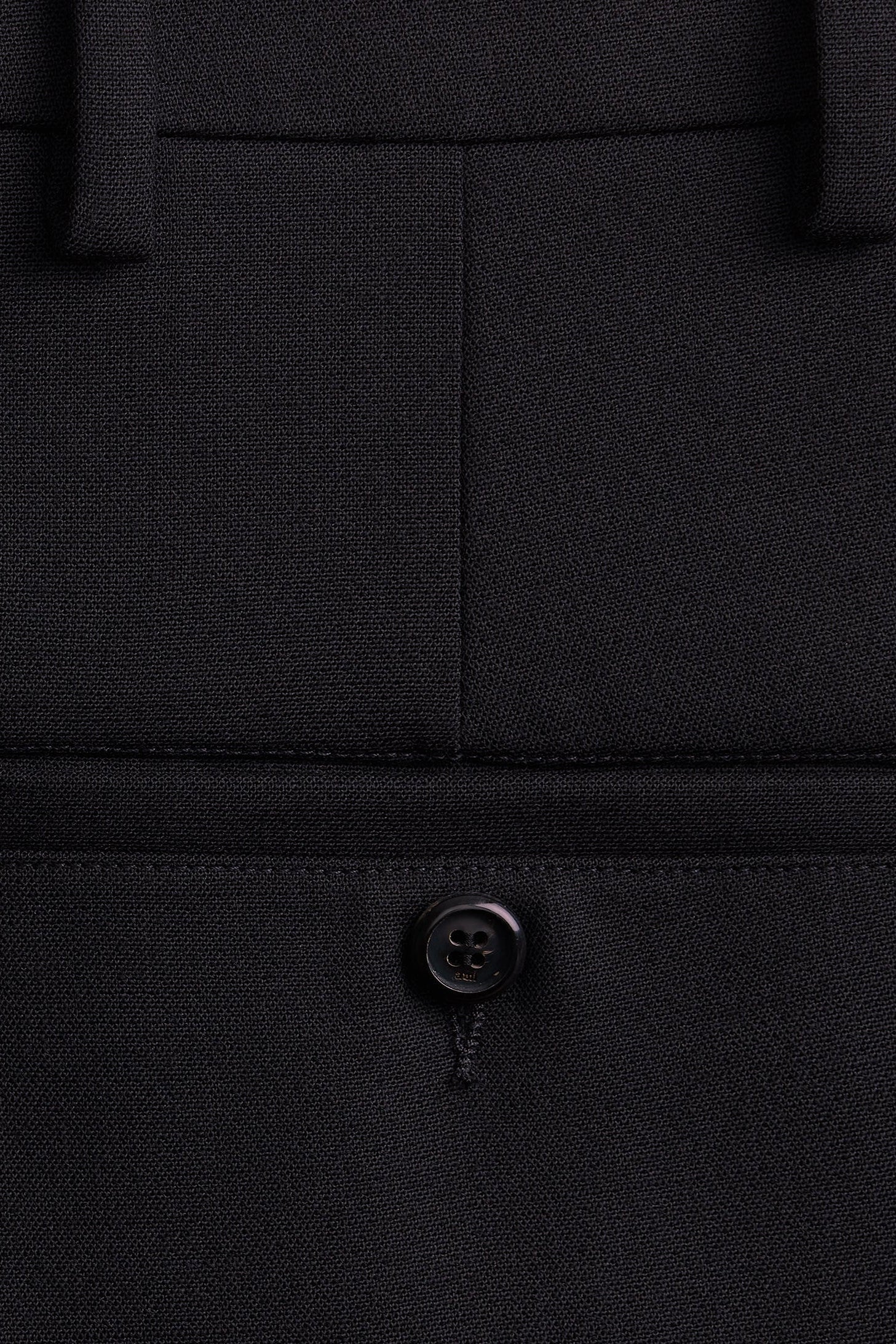 Pantalon coupe carotte en laine mélangée - Black