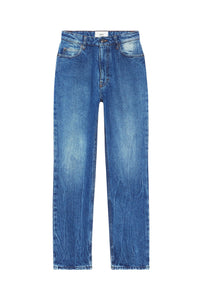 Pantalon droit en denim délavé - Used Blue
