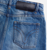 Pantalon droit en denim délavé - Used Blue