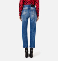 Pantalon droit en denim délavé - Used Blue