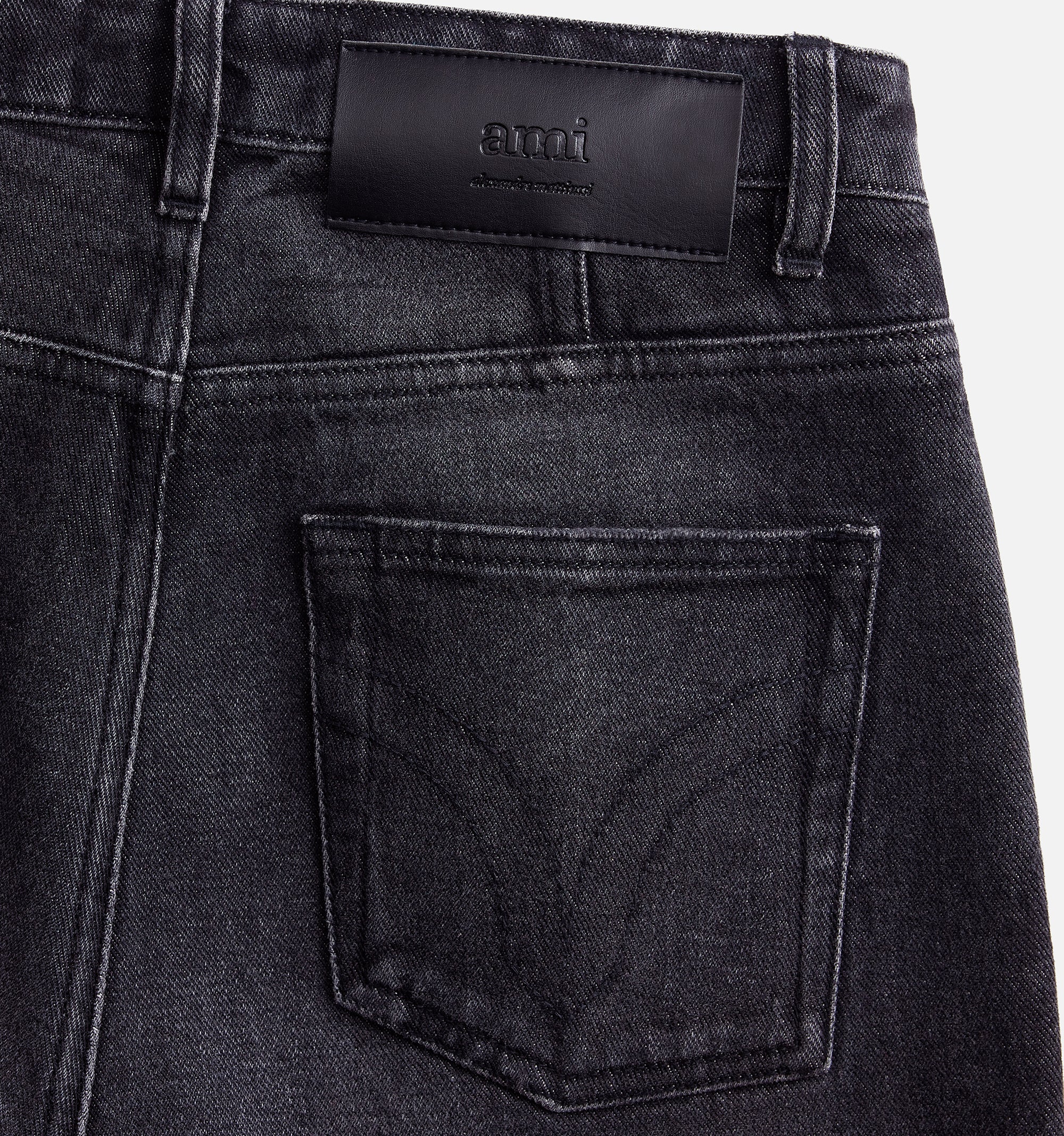 Pantalon droit en denim délavé - Used Black