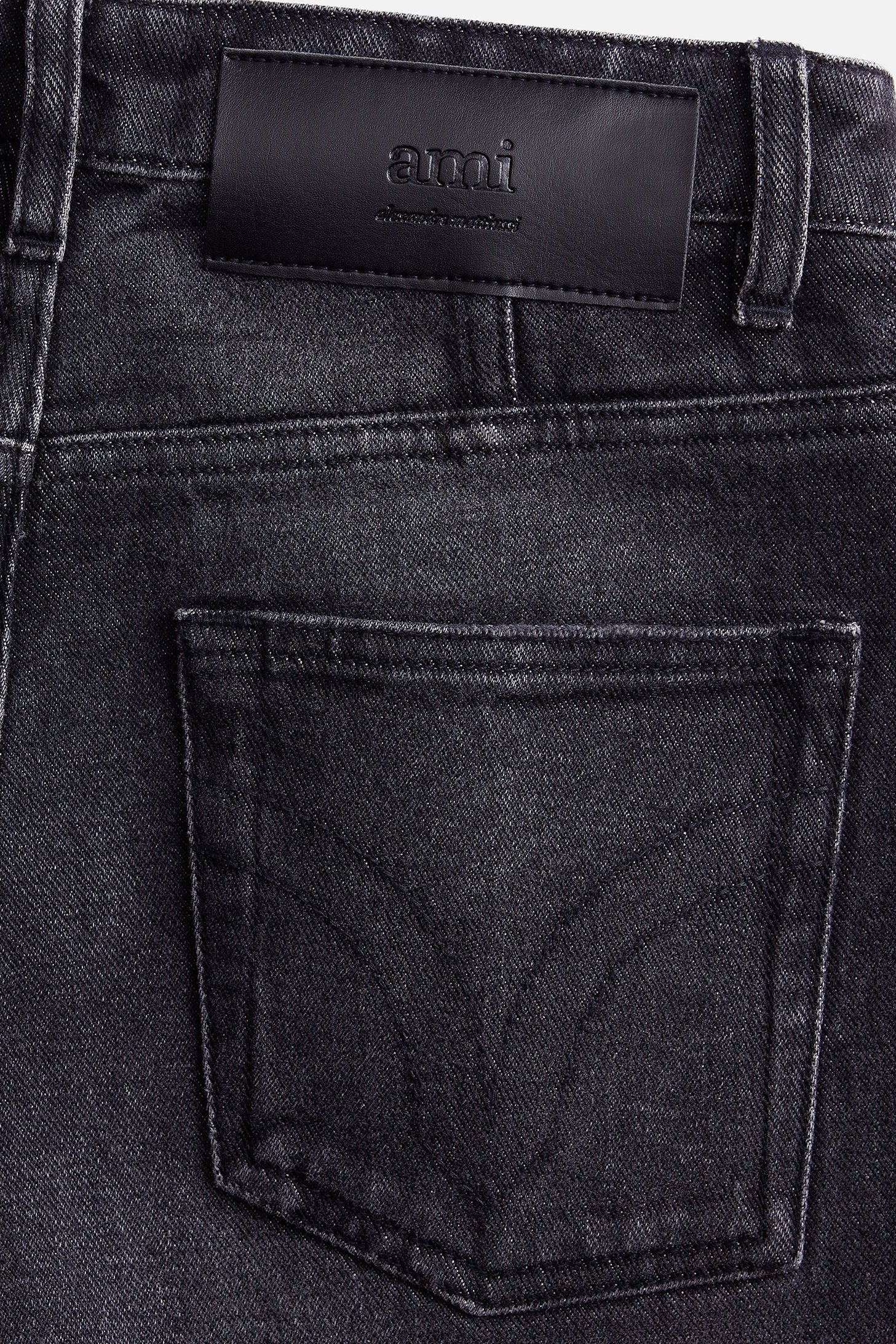 Pantalon droit en denim délavé - Used Black