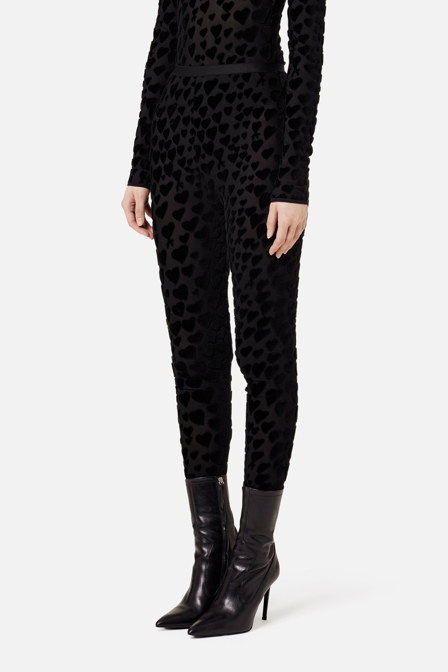 Legging orné de cœurs - Black