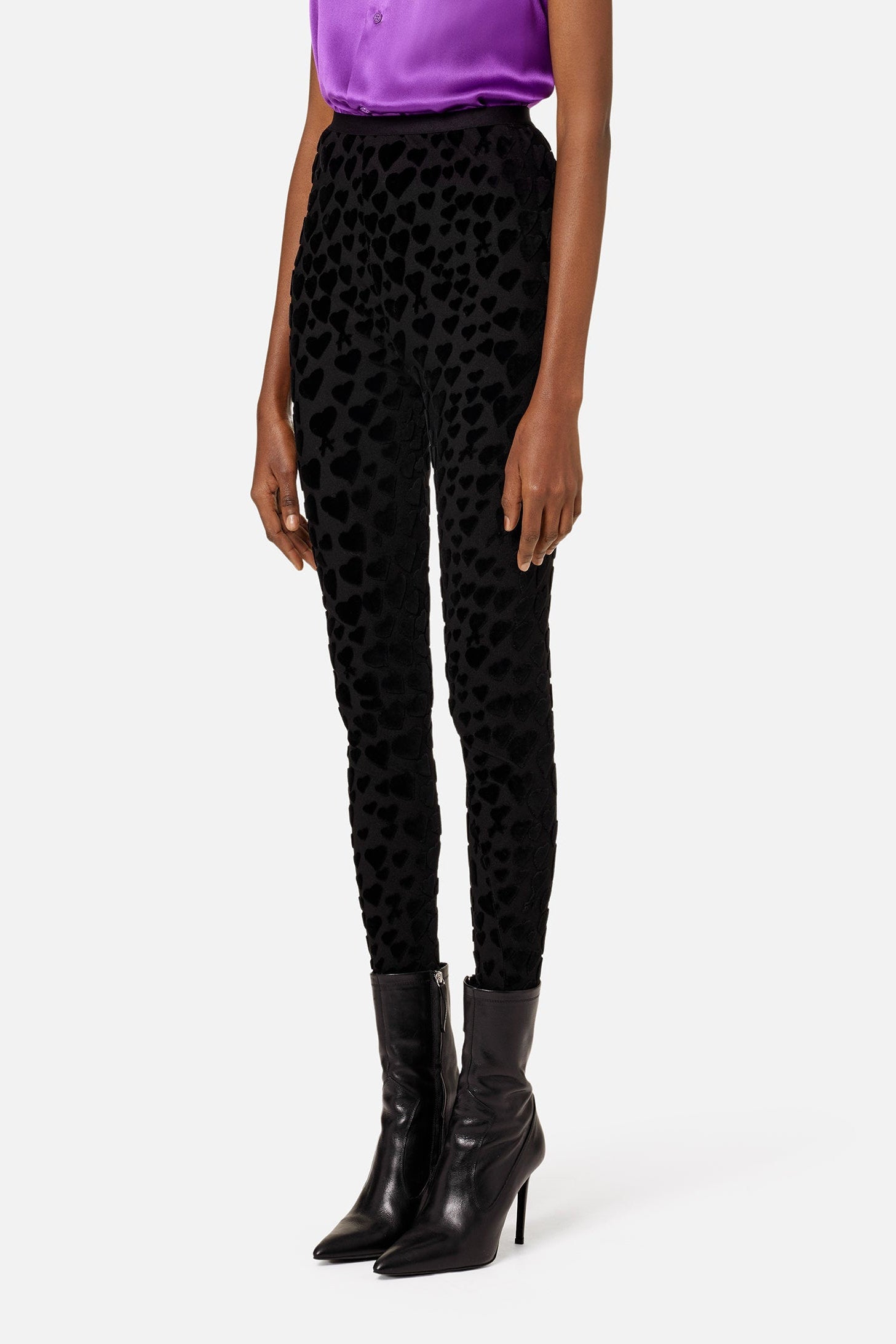Legging orné de cœurs - Black