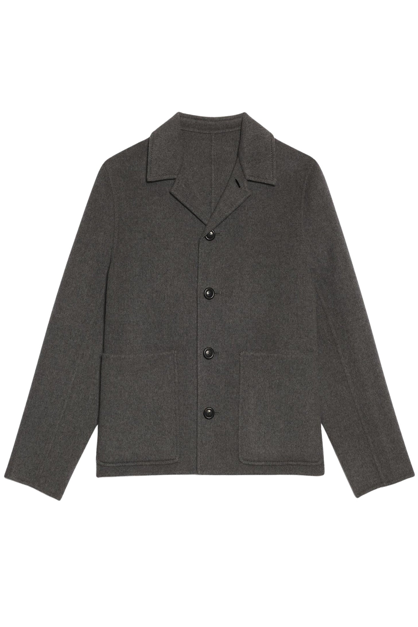 Manteau court en laine et cachemire - Grey