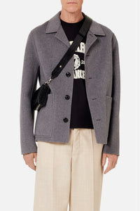 Manteau court en laine et cachemire - Grey