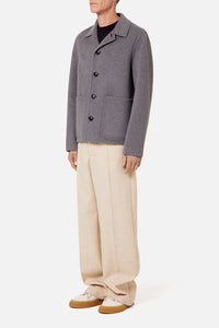 Manteau court en laine et cachemire - Grey