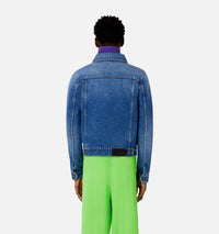 Veste ajustée à poches en denim - Used Blue