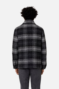 Surchemise boutonnée à poches plaquées en laine - Grey & Black