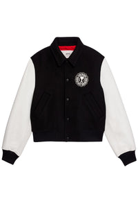 Bomber Ami de Cœur teddy à écusson en laine - Black
