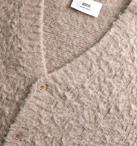 Cardigan brossé en laine - Beige
