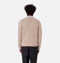 Cardigan brossé en laine - Beige