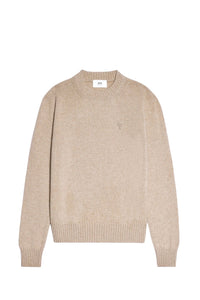 Pull Ami de Cœur à col rond en cachemire et laine - Beige