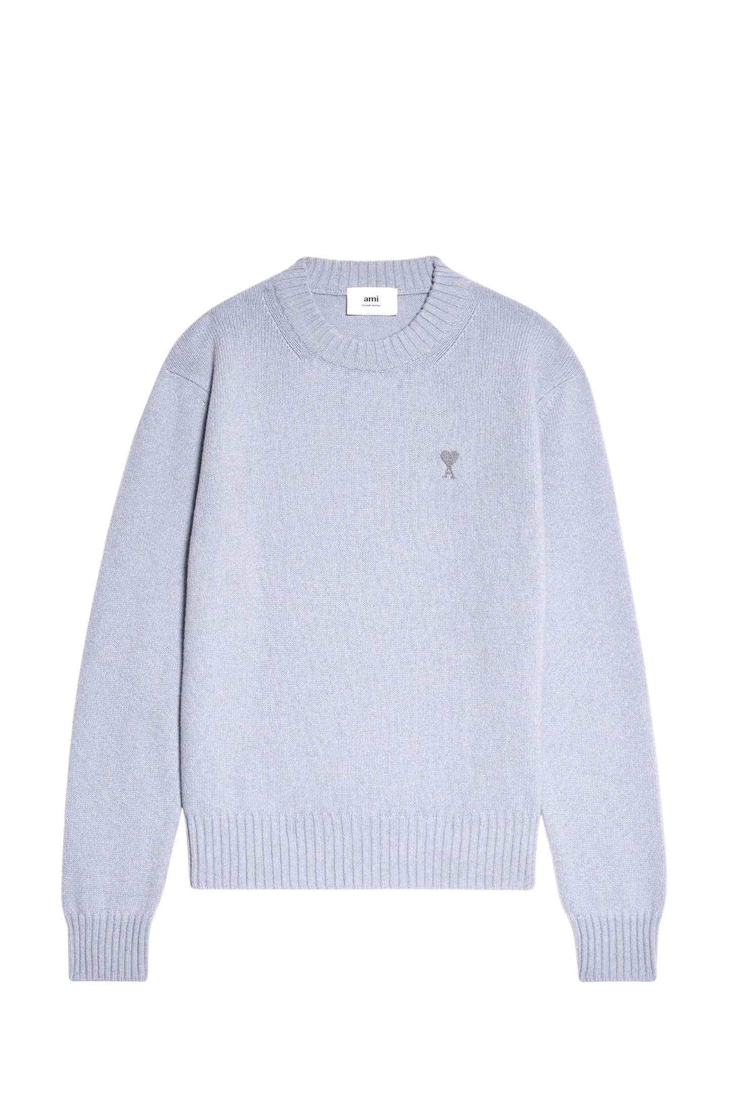 Pull Ami de Cœur à col rond en cachemire et laine - Pale Blue