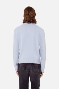 Pull Ami de Cœur à col rond en cachemire et laine - Pale Blue