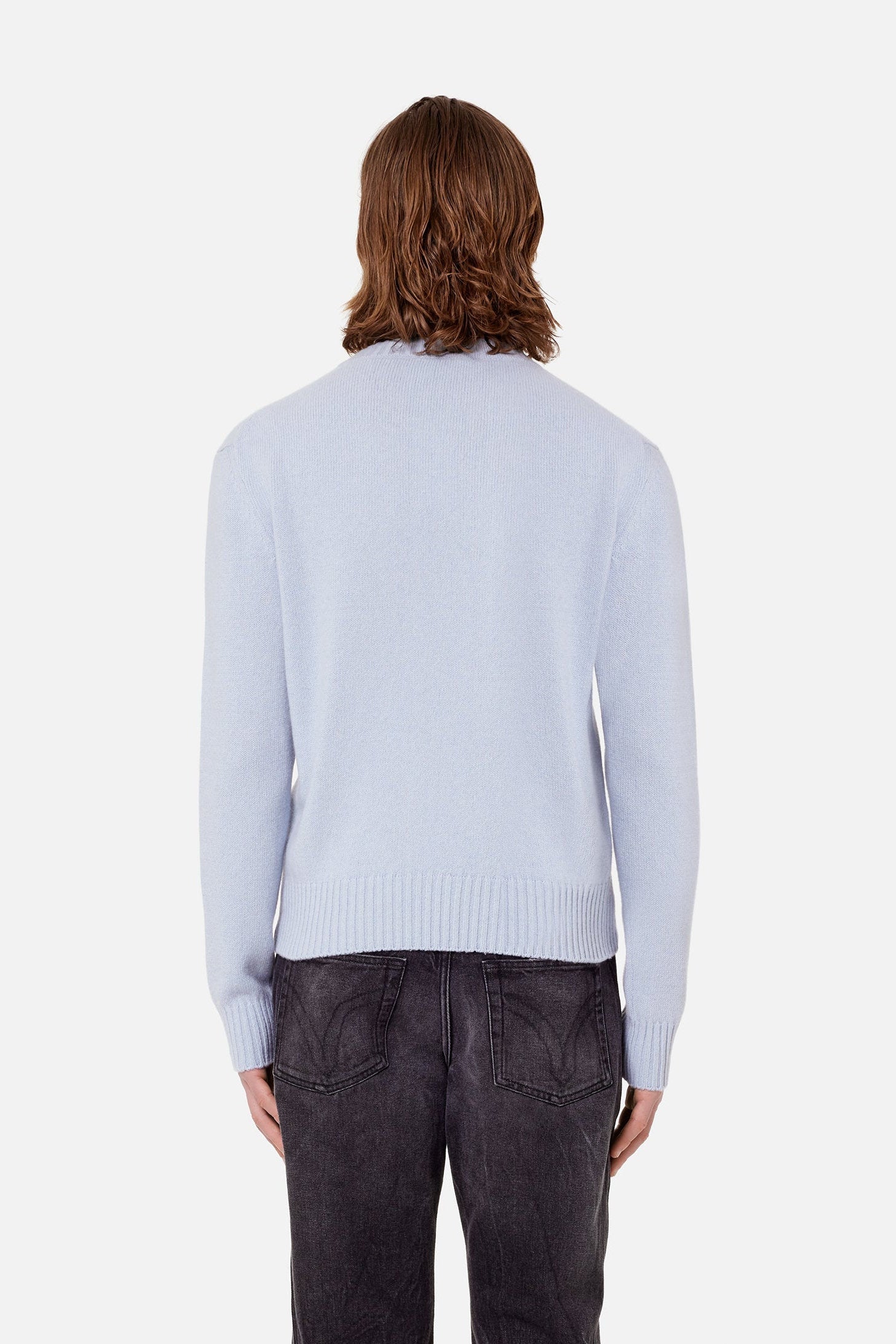 Pull Ami de Cœur à col rond en cachemire et laine - Pale Blue