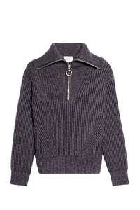 Pull camionneur et côtes anglaises en laine - Heather Grey