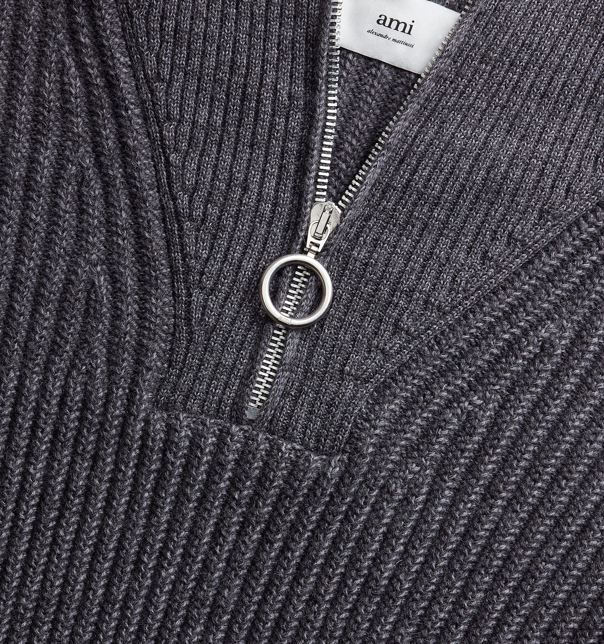 Pull camionneur et côtes anglaises en laine - Heather Grey