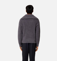 Pull camionneur et côtes anglaises en laine - Heather Grey