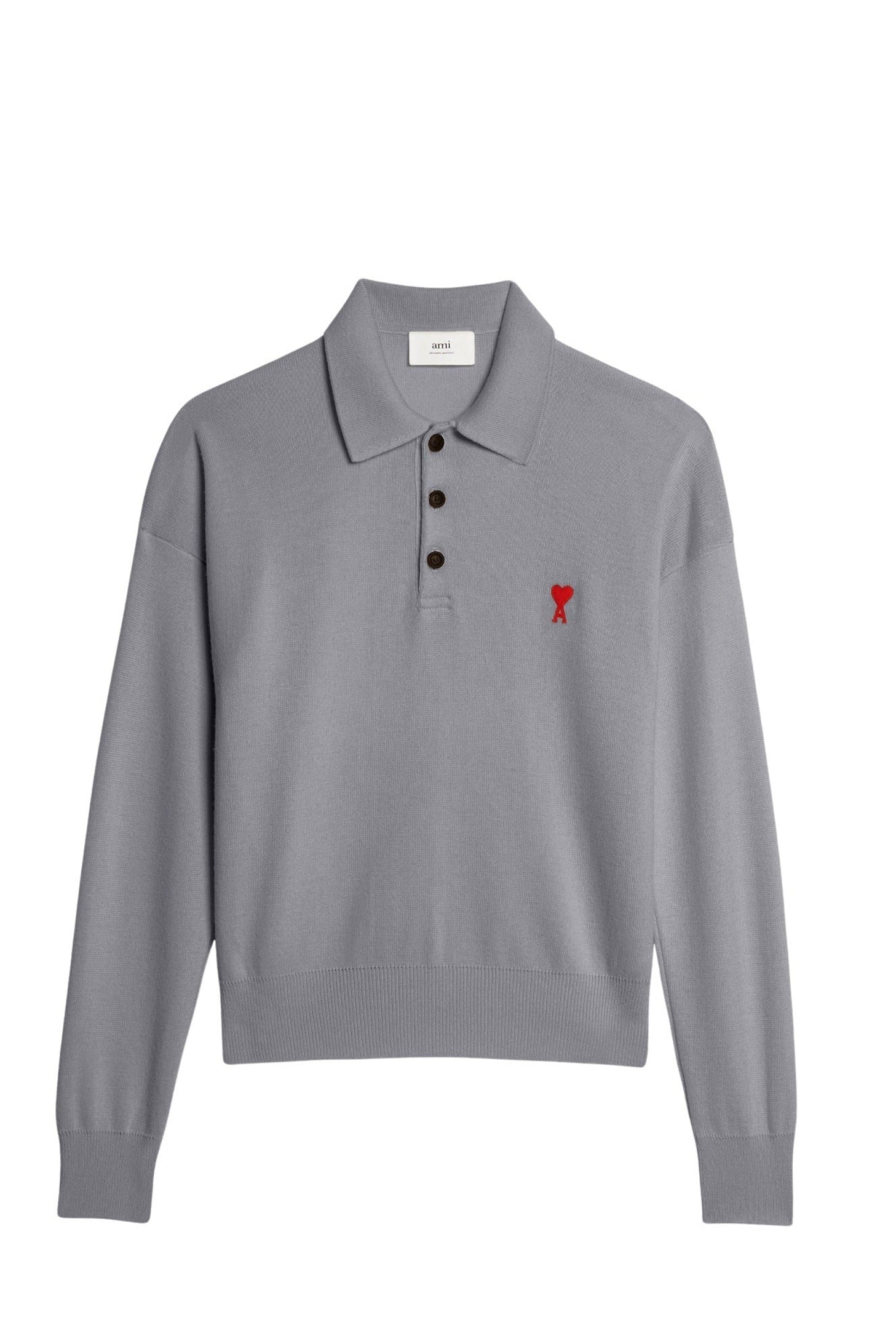 Polo Ami de Cœur en laine - Heather Grey