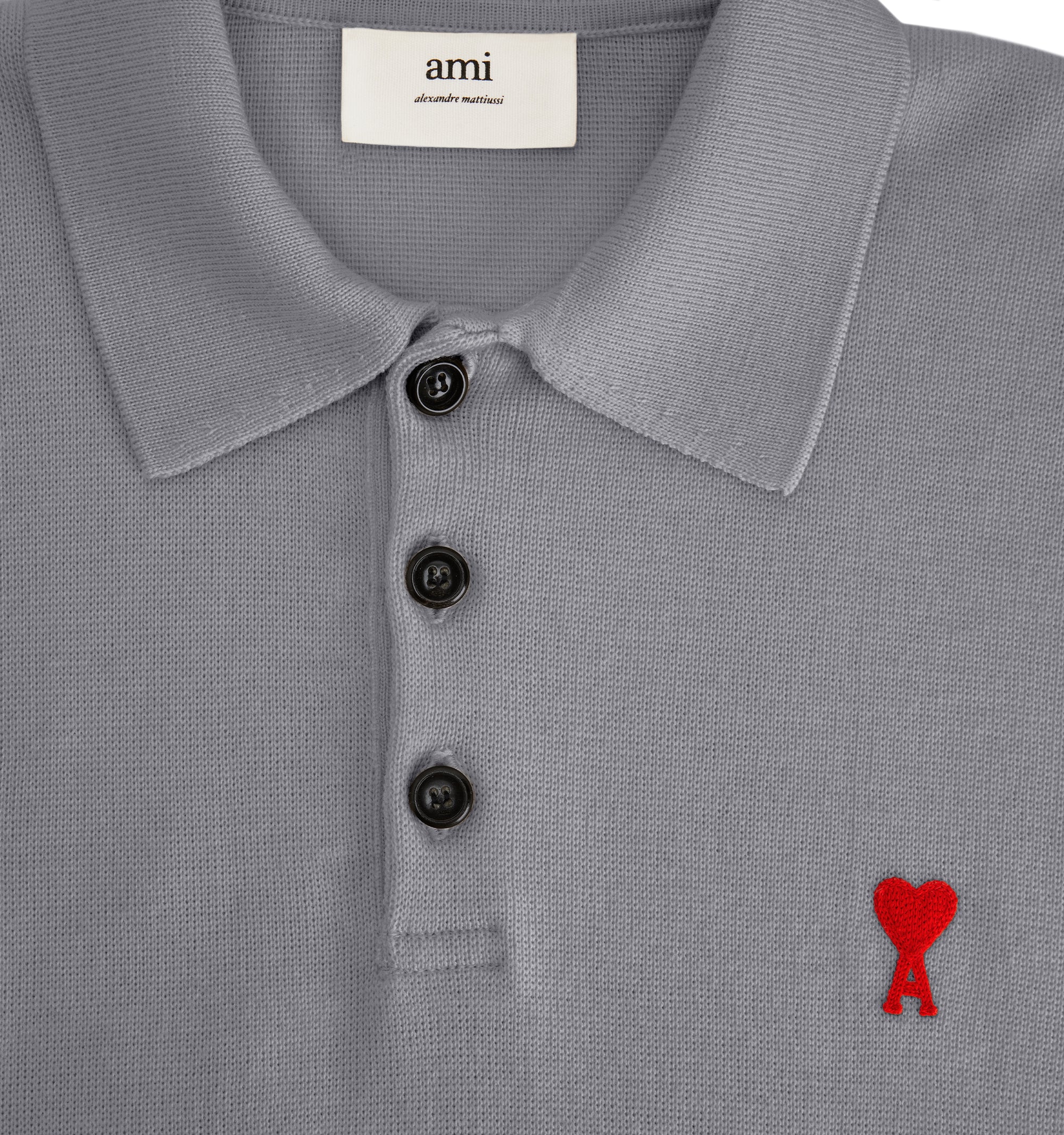 Polo Ami de Cœur en laine - Heather Grey