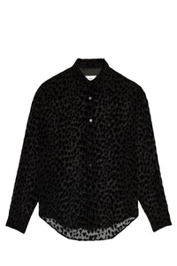 Chemise boxy en soie mélangée - Black
