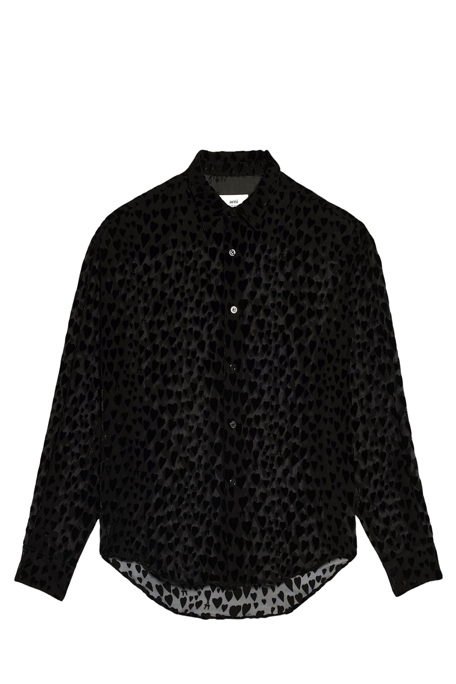Chemise boxy en soie mélangée - Black