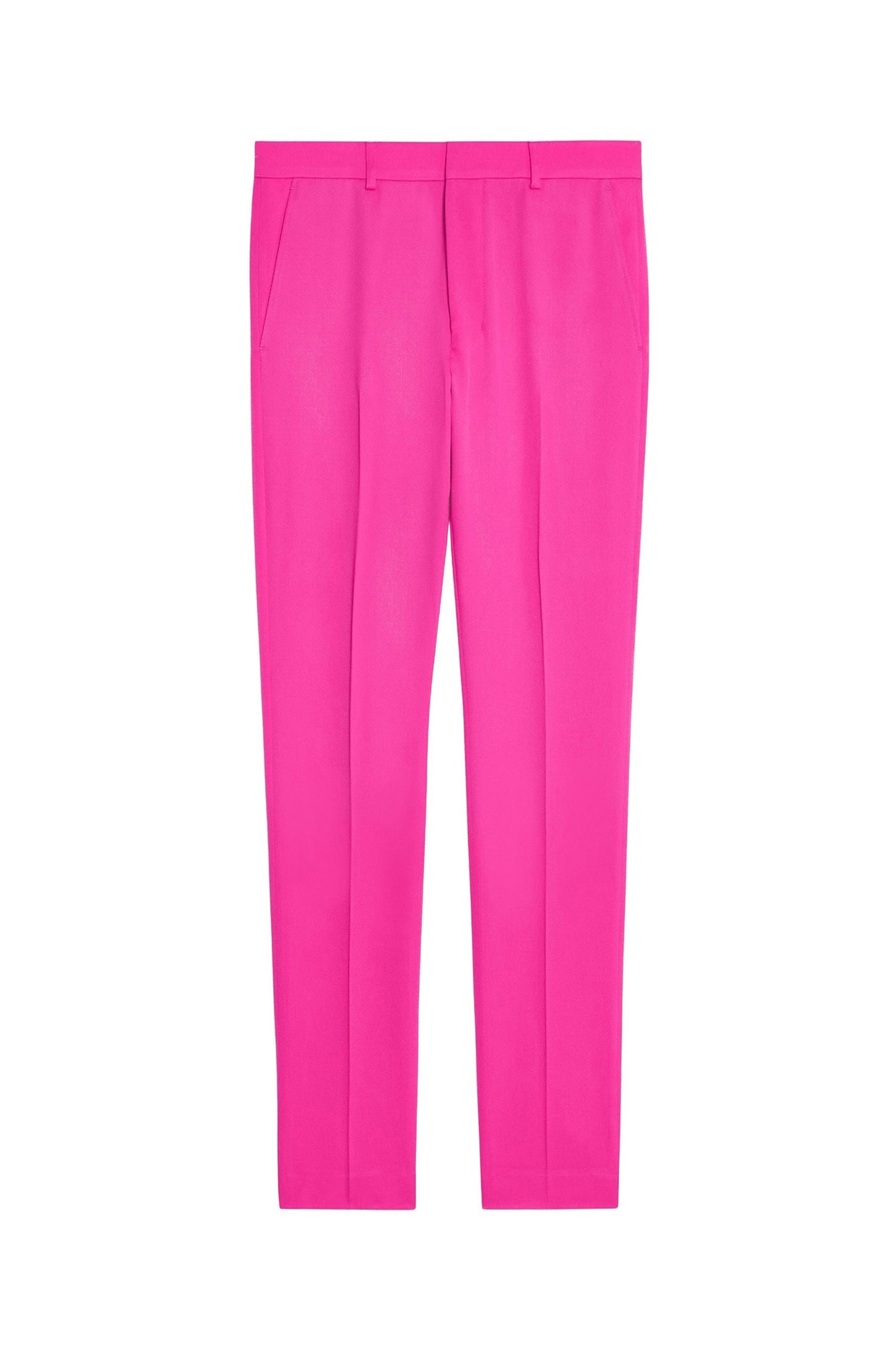Pantalon coupe cigarette en laine - Fuchsia