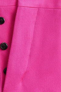 Pantalon coupe cigarette en laine - Fuchsia