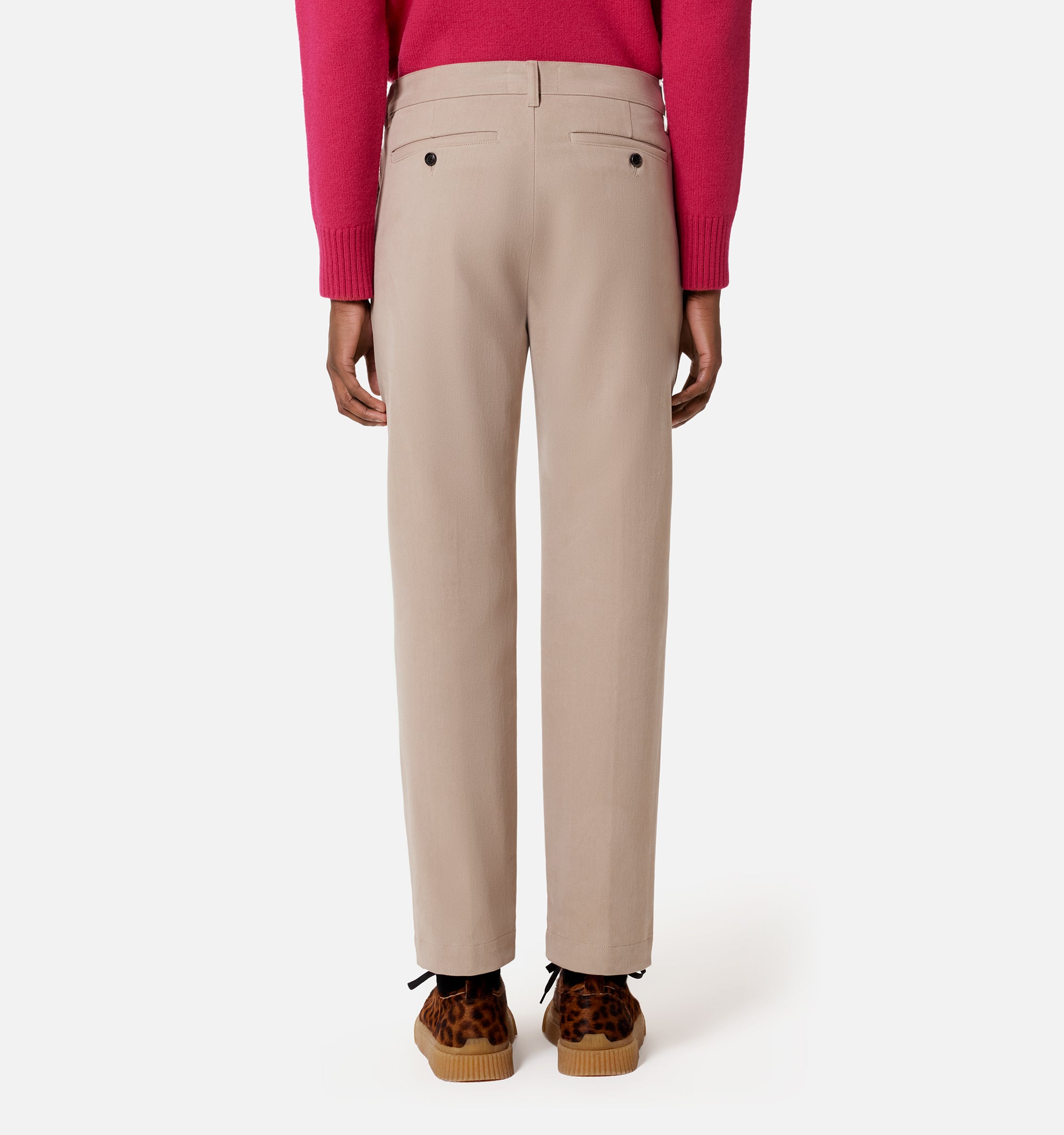 Pantalon chino avec boutons gravés - Beige