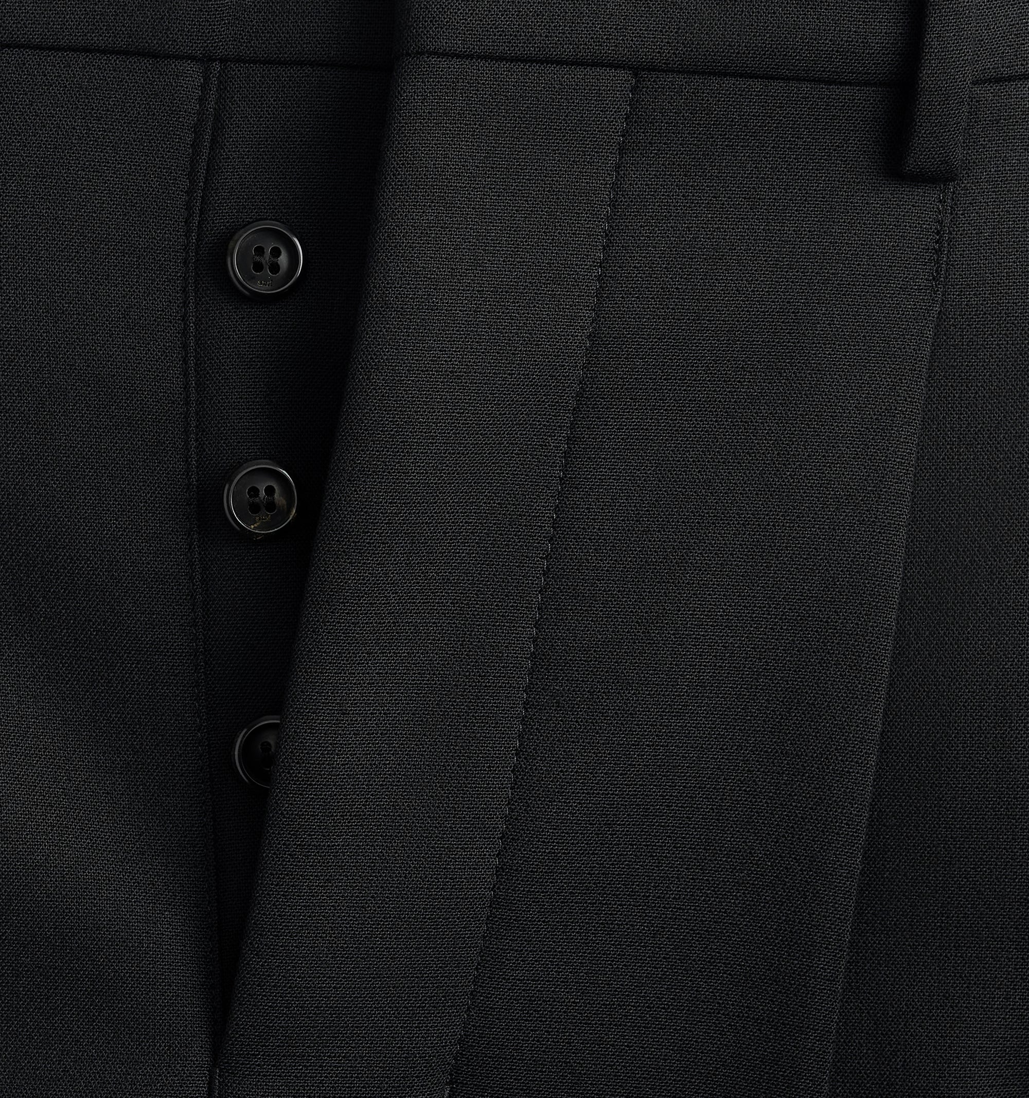 Pantalon coupe carotte à pinces en laine mélangée - Black