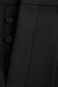 Pantalon coupe carotte à pinces en laine mélangée - Black