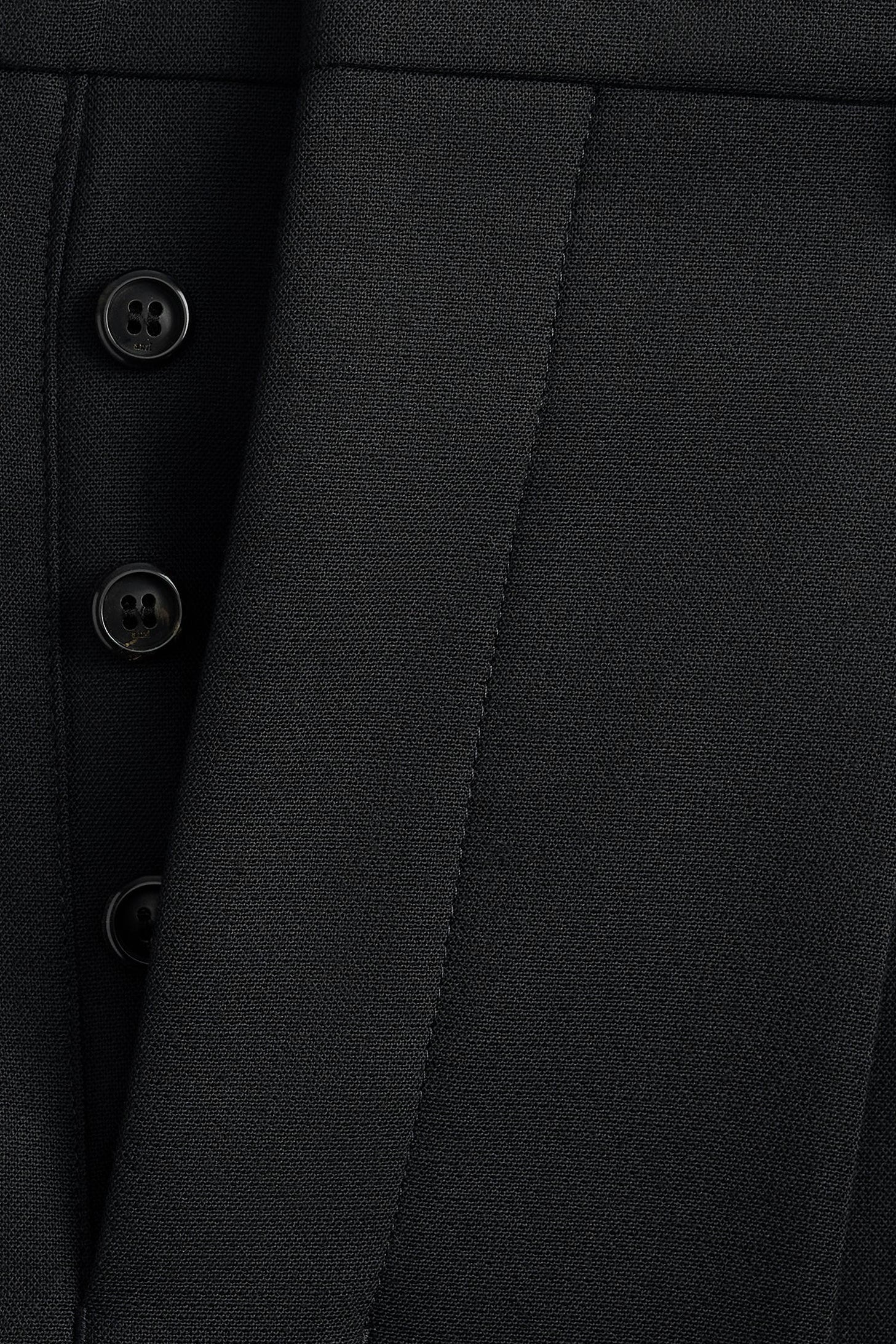 Pantalon coupe carotte à pinces en laine mélangée - Black