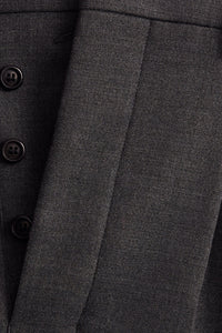 Pantalon coupe carotte à pinces en laine mélangée - Grey