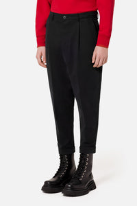 Oversized cropped trousers - Black