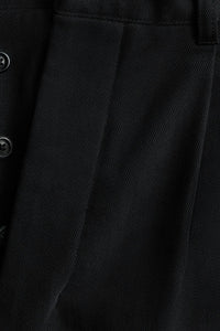 Oversized cropped trousers - Black