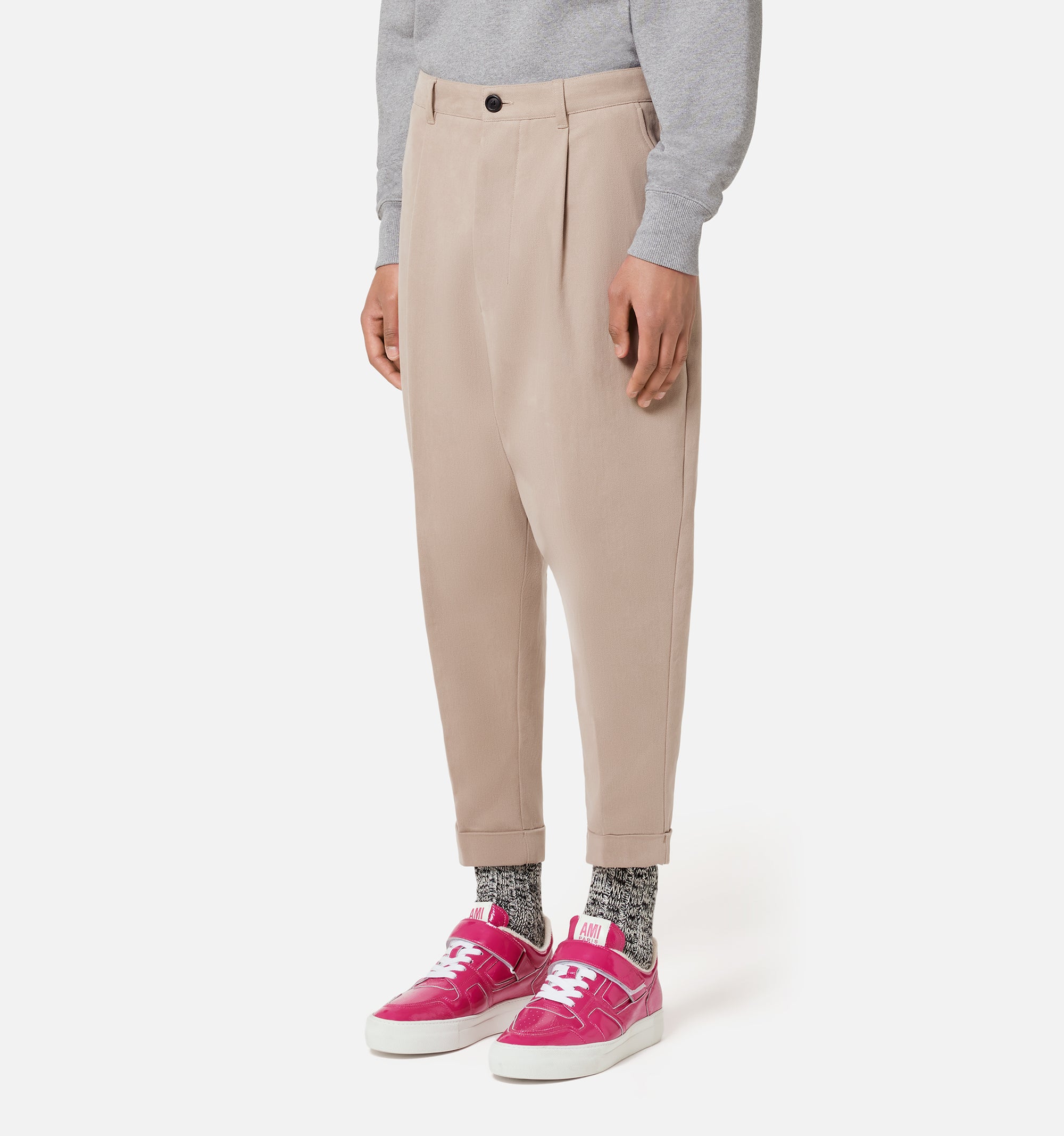 Pantalon coupe carotte oversize - Beige
