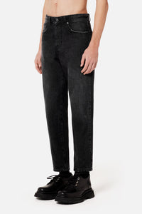 Denim cropped trousers - Used Black