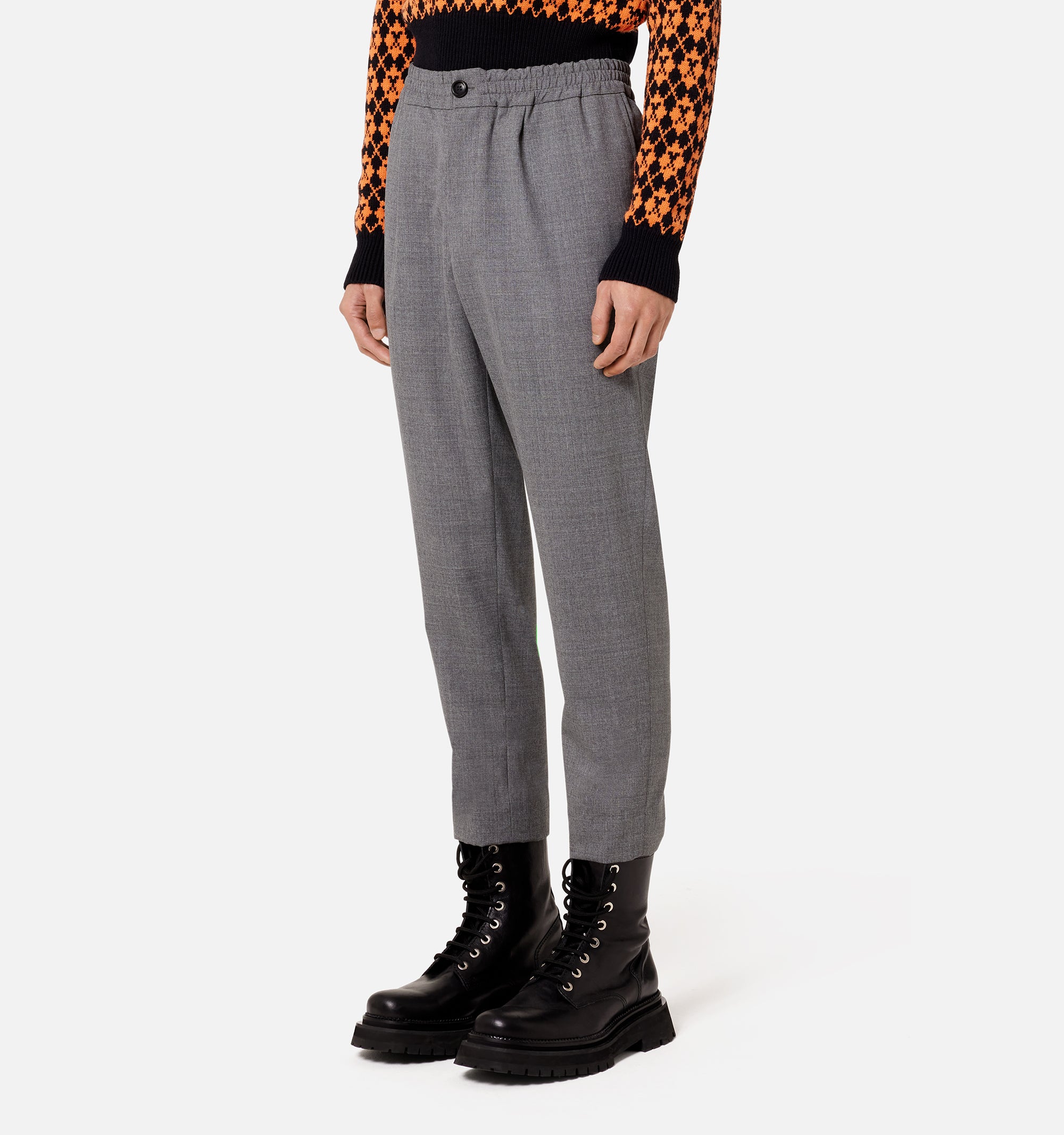 Pantalon à taille elastiquée en laine - Dark Grey