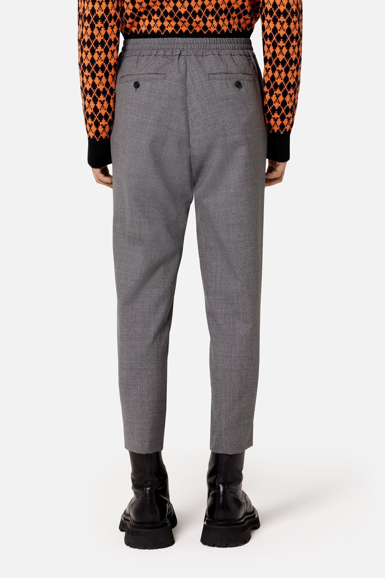 Pantalon à taille elastiquée en laine - Dark Grey