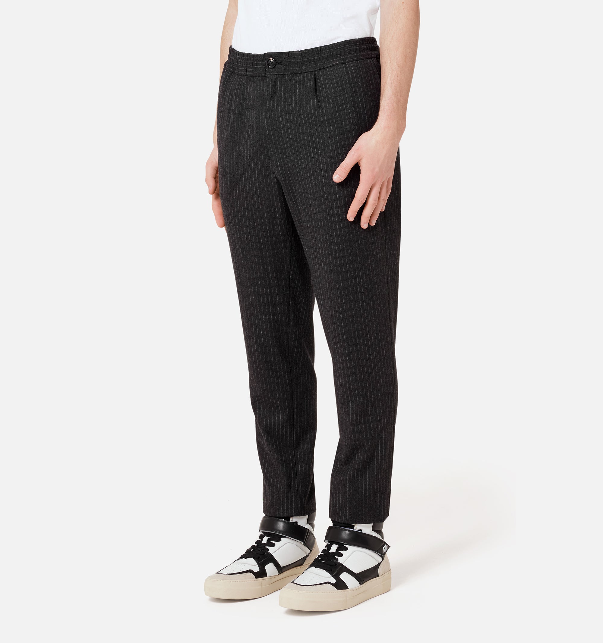 Pantalon à taille elastiquée en laine - Grey