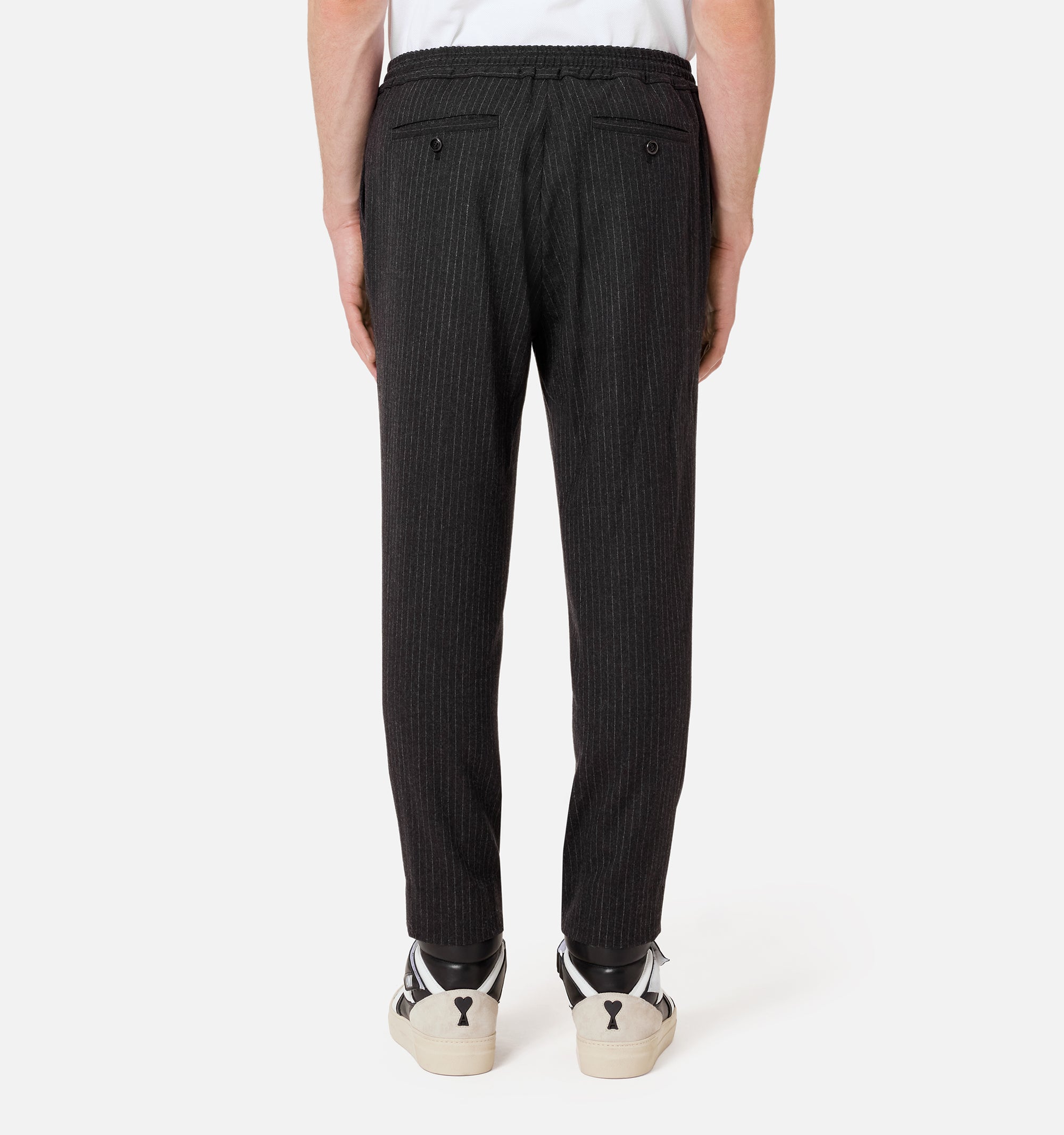 Pantalon à taille elastiquée en laine - Grey