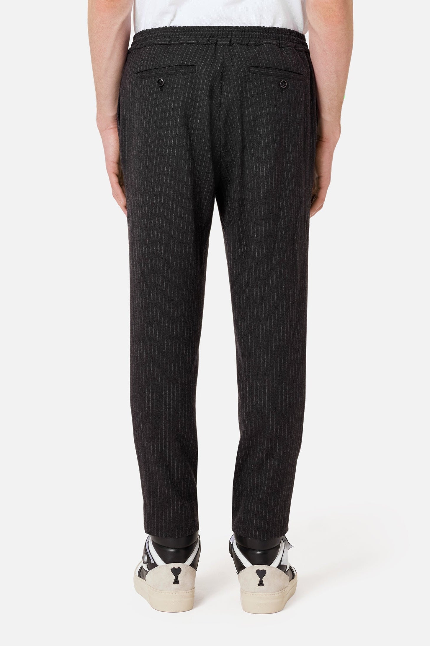 Wool trousers with elasticated waistband - Grey