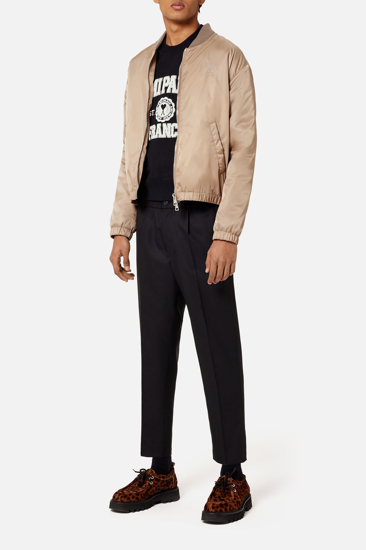 Pantalon à taille elastiquée en laine - Black